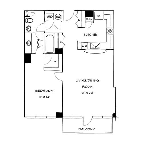 Capital Crescent Trail Residences - Bethesda, MD - Buckeye Floor Plan Diagram