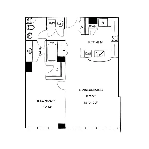 Capital Crescent Trail Residences - Bethesda, MD - Buckeye Floor Plan Diagram