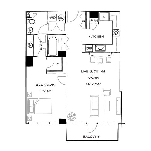 Capital Crescent Trail Residences - Bethesda, MD - Buckeye Floor Plan Diagram