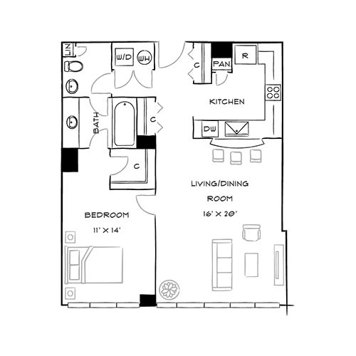 Capital Crescent Trail Residences - Bethesda, MD - Buckeye Floor Plan Diagram