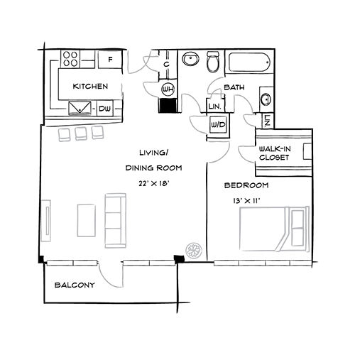 Capital Crescent Trail Residences - Bethesda, MD - Beech Floor Plan Diagram