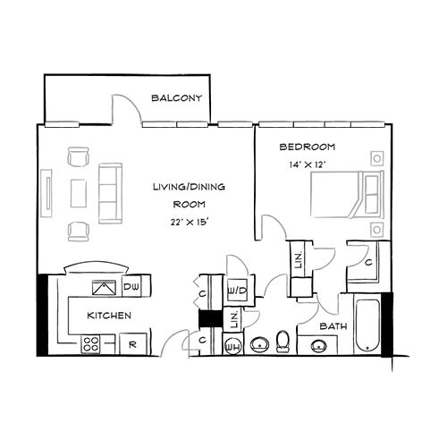 Capital Crescent Trail Residences - Bethesda, MD - Beech Floor Plan Diagram