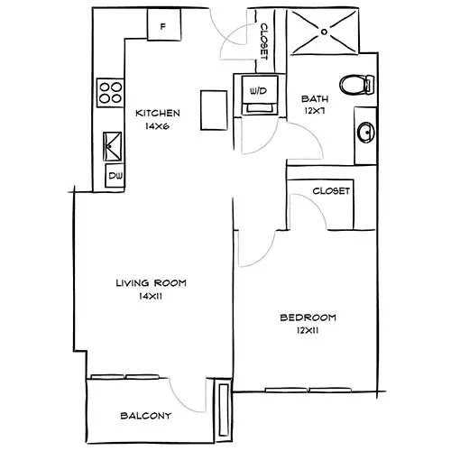 Indigo Apartment Homes - Redwood City - floorplan water