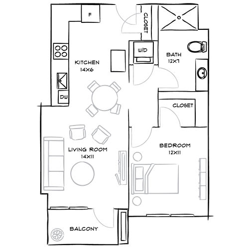 Indigo Apartment Homes - Redwood City - floorplan water