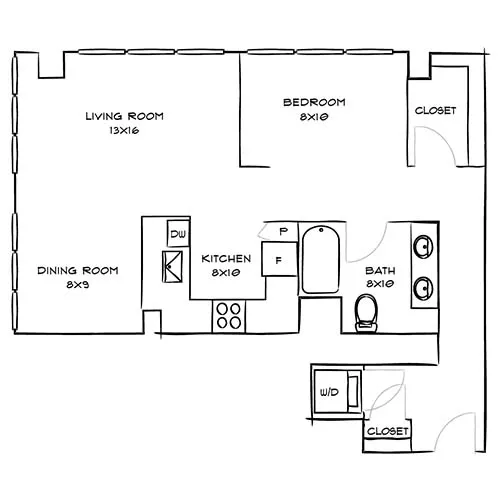 Indigo Apartment Homes - Redwood City - floorplan egyptian