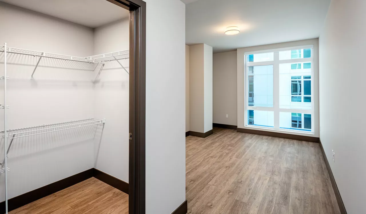 Indigo Apartment Homes - Redwood City, CA - Closet and Bedroom