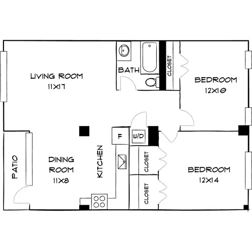 Southgate Towers - Miami, FL - Design 2A10 Floor Plan Diagram