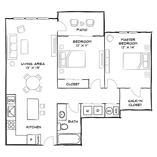 City Center on 7th - Pembroke Pines, FL - Taino Floor Plan Diagram Furnished