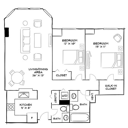 Huntington Gateway - Alexandria, VA - Randolf Floor Plan Diagram