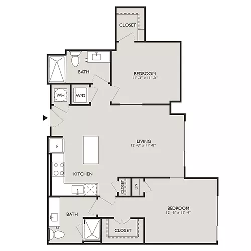 Upton Place - Washington DC - 2 Bedroom Floor plan diagram