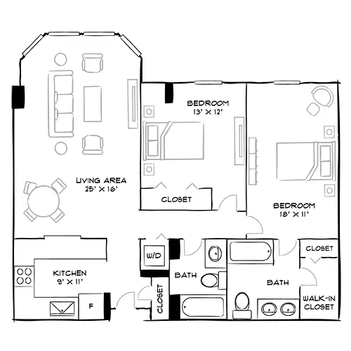 Huntington Gateway - Alexandria, VA - Bentley Premier Floor Plan Diagram