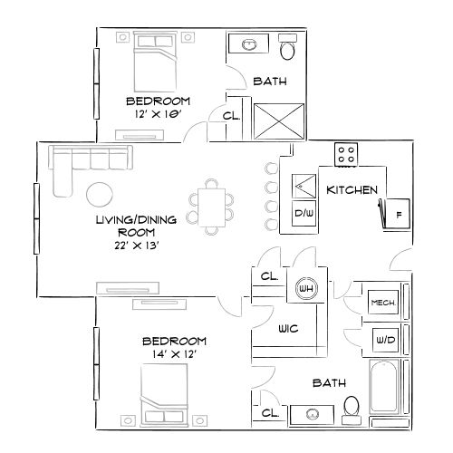 2D Diagram Furnished