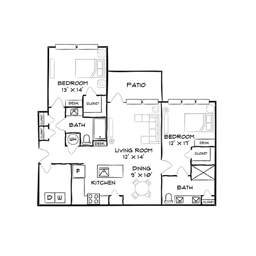 Sunnybrook Residences - Raleigh, NC - Floor Plan Diagram