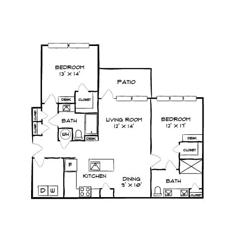 Sunnybrook Residences - Raleigh, NC - Floor Plan Diagram