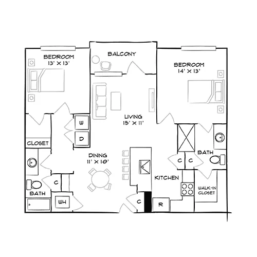 Brizo - Durham, NC - Floor Plan Diagram