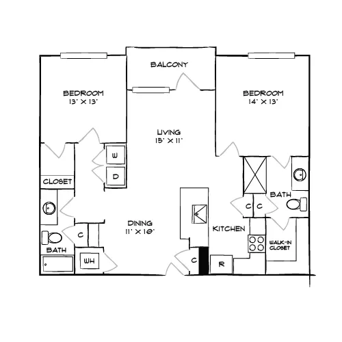 Brizo - Durham, NC - Floor Plan Diagram