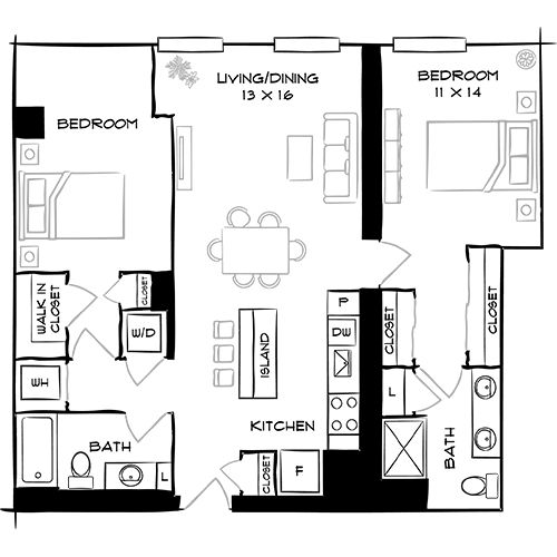 2D Diagram Furnished