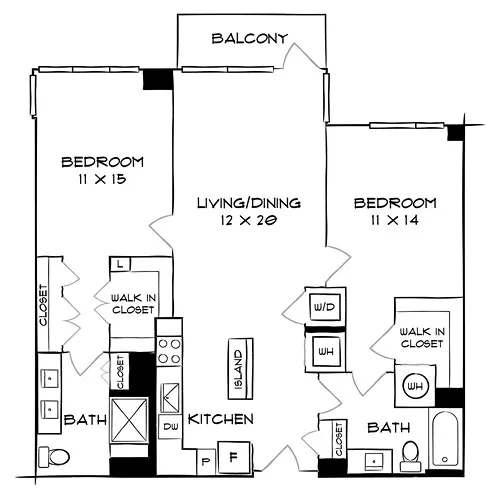 Flats 8300 - Bethesda, MD - Floor Plan Diagram