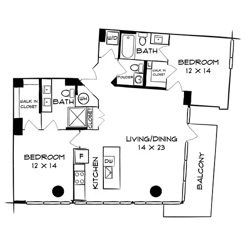 Flats 8300 - Bethesda, MD - Floor Plan Diagram