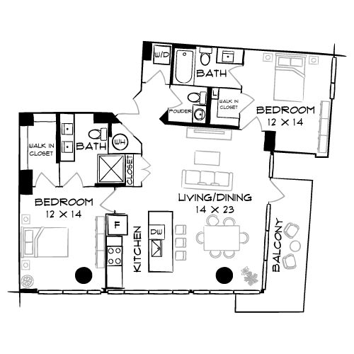 Flats 8300 - Bethesda, MD - Floor Plan Diagram