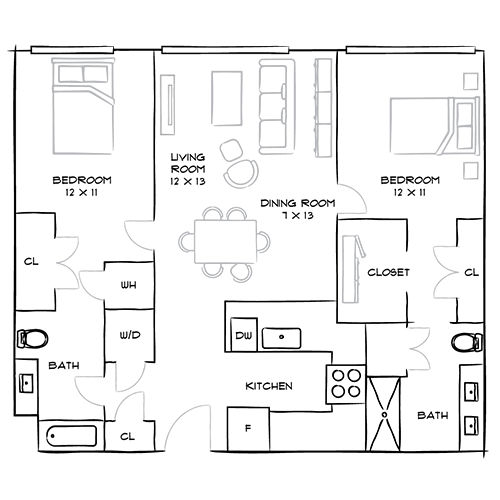 2D Diagram Furnished