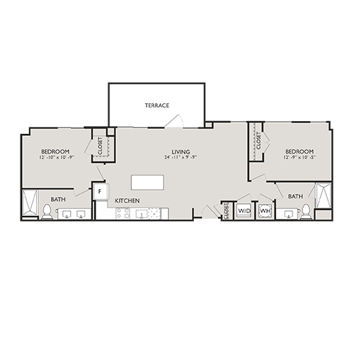 Upton Place - Washington DC - 2 Bedroom Floor plan diagram
