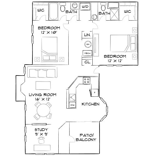 2D Diagram Furnished