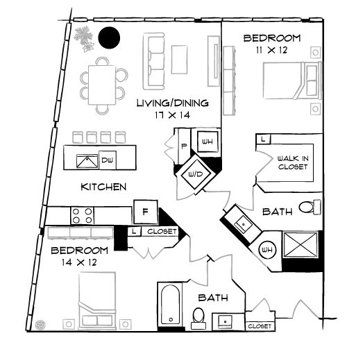 Flats 8300 - Bethesda, MD - Floor Plan Diagram
