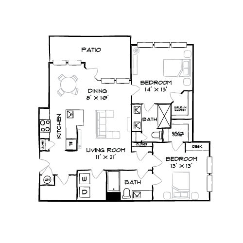 2D Diagram Furnished