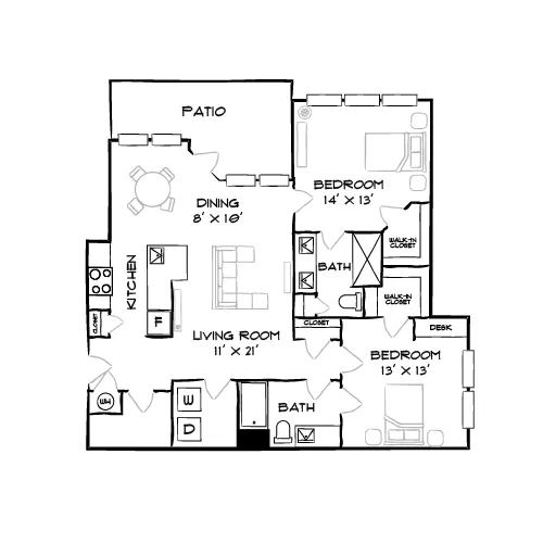 Sunnybrook Residences - Raleigh, NC - Floor Plan Diagram