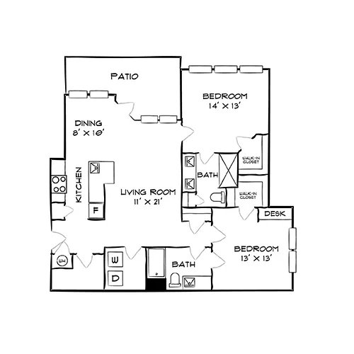 Sunnybrook Residences - Raleigh, NC - Floor Plan Diagram