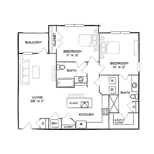 Brizo - Durham, NC - Floor Plan Diagram
