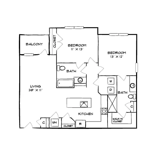 Brizo - Durham, NC - Floor Plan Diagram