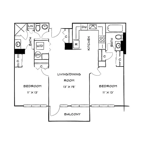 Capital Crescent Trail Residences - Bethesda, MD - Magnolia Floor Plan Diagram