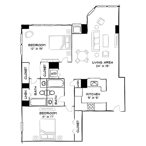 Huntington Gateway - Alexandria, VA - Hopkins Premier Floor Plan Diagram