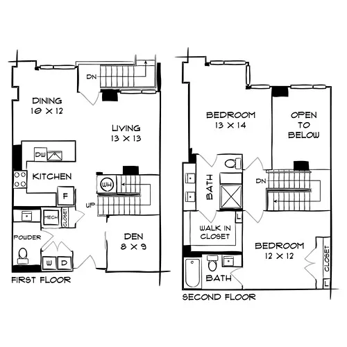 Flats 8300 - Bethesda, MD - Floor Plan Diagram