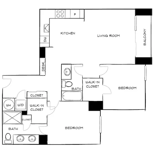 The District at Flagler Village - Fort Lauderdale, FL - Floor Plan Diagram
