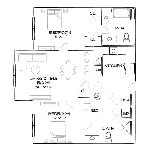 2D Diagram Furnished