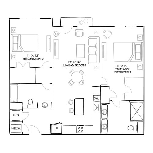 2D Diagram Furnished