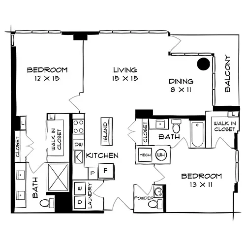 Flats 8300 - Bethesda, MD - Floor Plan Diagram