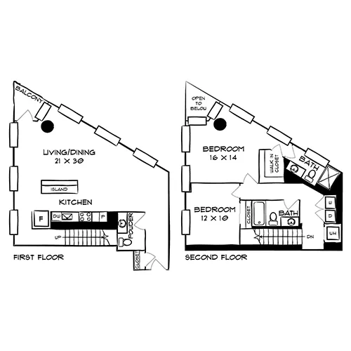 The Elm - Bethesda, MD - Floorplan Diagram