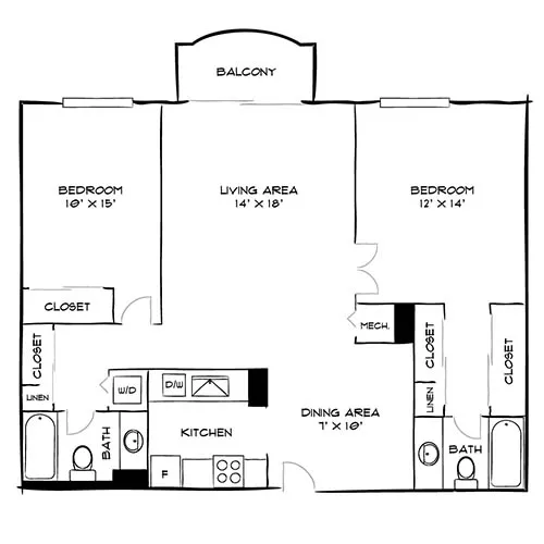 Vaughan Place - Washington, DC - Design 2D Floor Plan Diagram