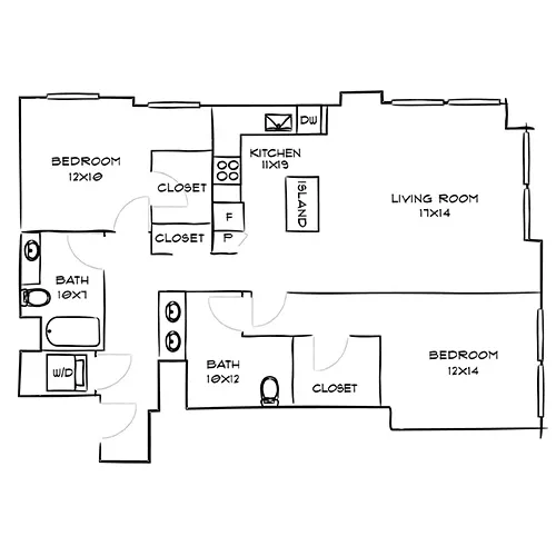 Midnight Floor Plan - Indigo Apartment Homes
