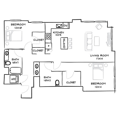 Midnight Floor Plan - Indigo Apartment Homes