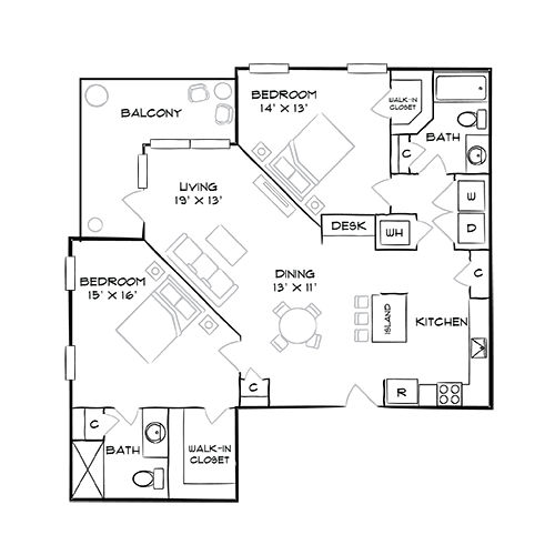 2D Diagram Furnished