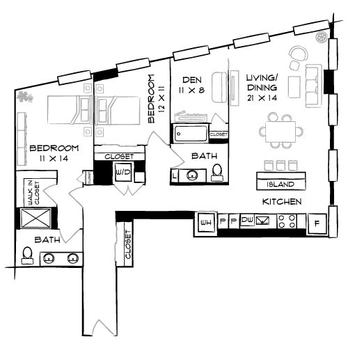 The Elm - Bethesda, MD - Floor Plan Diagram