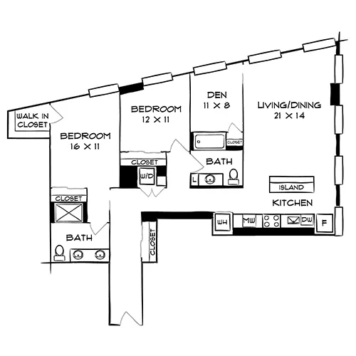 The Elm - Bethesda, MD - Floor Plan Diagram
