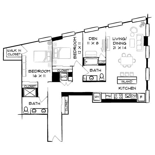 The Elm - Bethesda, MD - Floor Plan Diagram