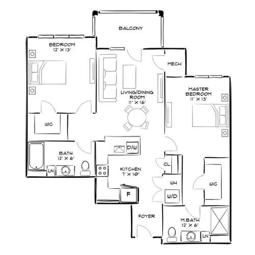 2D Diagram Furnished