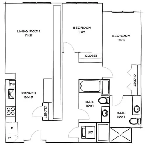 Indigo Apartment Homes - Redwood City - floorplan tufts